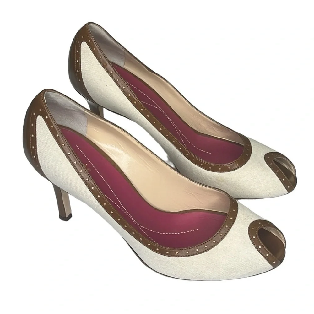 Kate Spade Canvas Leather Heel